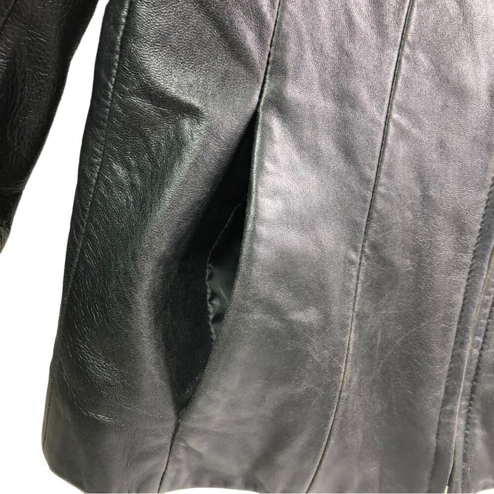 Bromley Collection Black Genuine Leather Full Zip Jacket - Picture 6 of 10